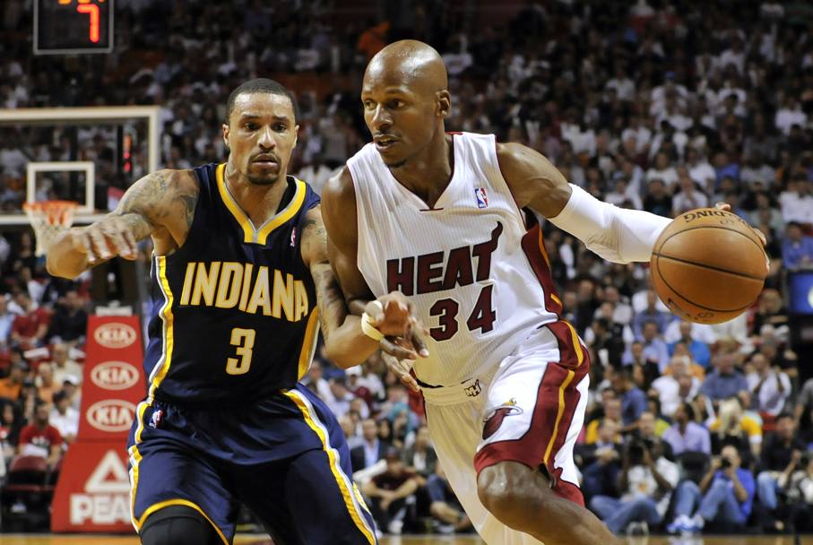 Ray Allen (Heat) e George Hill (Usa Today)